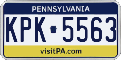 PA license plate KPK5563