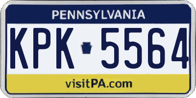PA license plate KPK5564