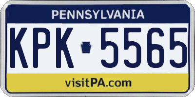 PA license plate KPK5565
