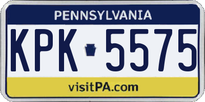 PA license plate KPK5575