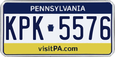 PA license plate KPK5576