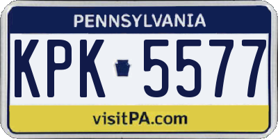 PA license plate KPK5577