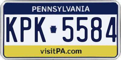 PA license plate KPK5584