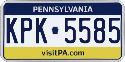 PA license plate KPK5585