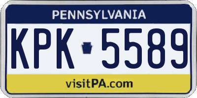 PA license plate KPK5589