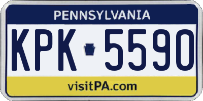 PA license plate KPK5590