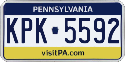 PA license plate KPK5592