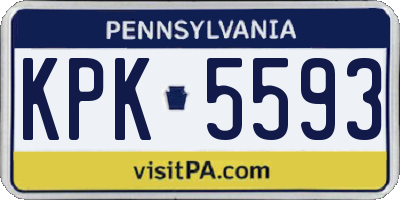PA license plate KPK5593