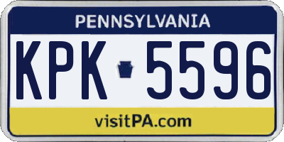 PA license plate KPK5596