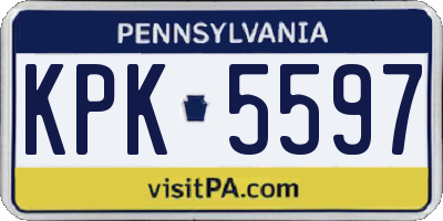 PA license plate KPK5597