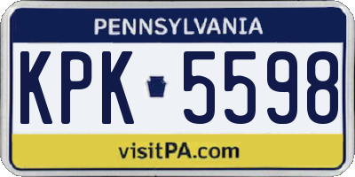 PA license plate KPK5598