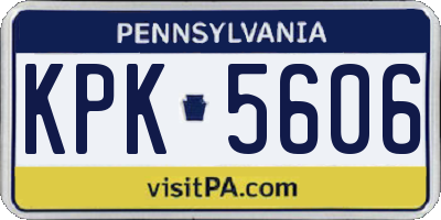 PA license plate KPK5606