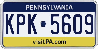 PA license plate KPK5609