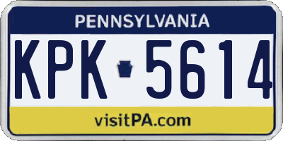 PA license plate KPK5614