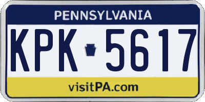 PA license plate KPK5617