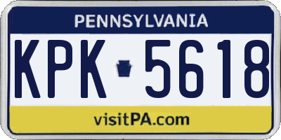 PA license plate KPK5618