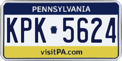 PA license plate KPK5624