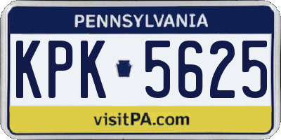 PA license plate KPK5625