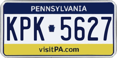 PA license plate KPK5627