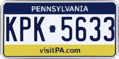 PA license plate KPK5633