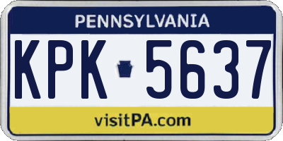 PA license plate KPK5637