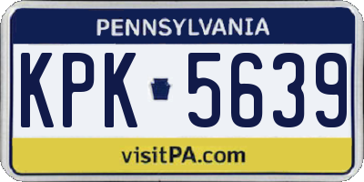PA license plate KPK5639