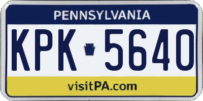 PA license plate KPK5640