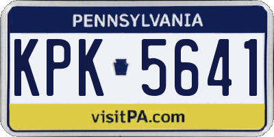 PA license plate KPK5641