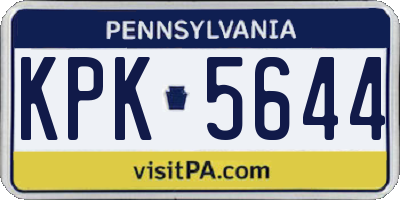 PA license plate KPK5644