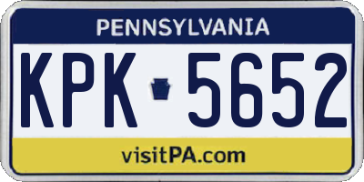 PA license plate KPK5652