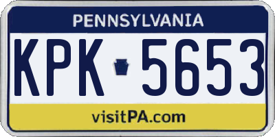PA license plate KPK5653