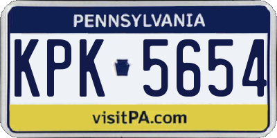 PA license plate KPK5654