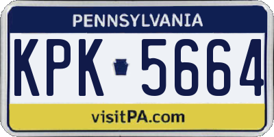 PA license plate KPK5664