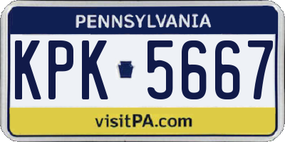 PA license plate KPK5667