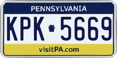 PA license plate KPK5669