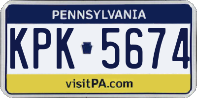 PA license plate KPK5674