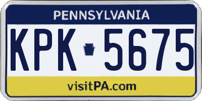 PA license plate KPK5675