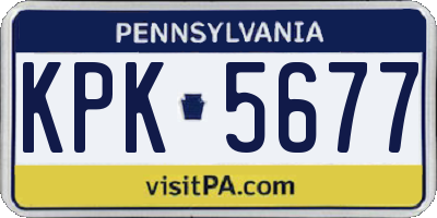PA license plate KPK5677