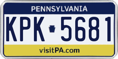PA license plate KPK5681