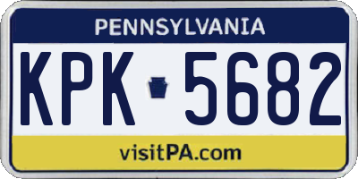 PA license plate KPK5682