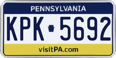PA license plate KPK5692