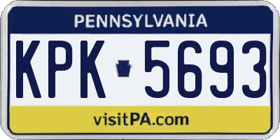 PA license plate KPK5693