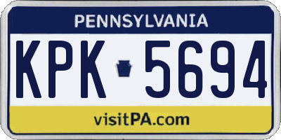 PA license plate KPK5694
