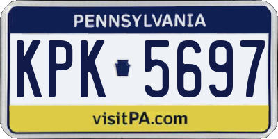 PA license plate KPK5697