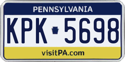 PA license plate KPK5698