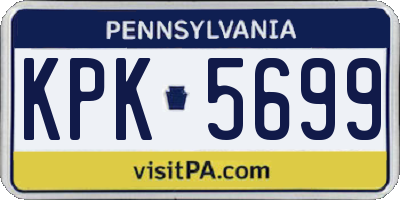 PA license plate KPK5699