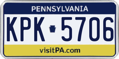 PA license plate KPK5706