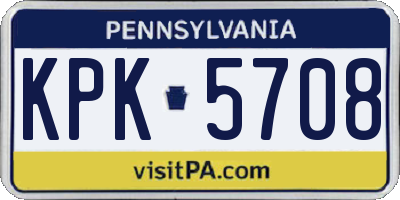 PA license plate KPK5708