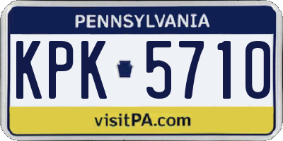 PA license plate KPK5710
