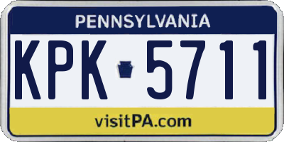 PA license plate KPK5711